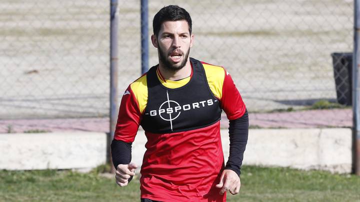 Pacheco en un entrenamiento con el Getafe