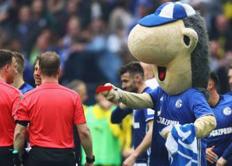 Piden sancionar a la mascota del Schalke por molestar al árbitro