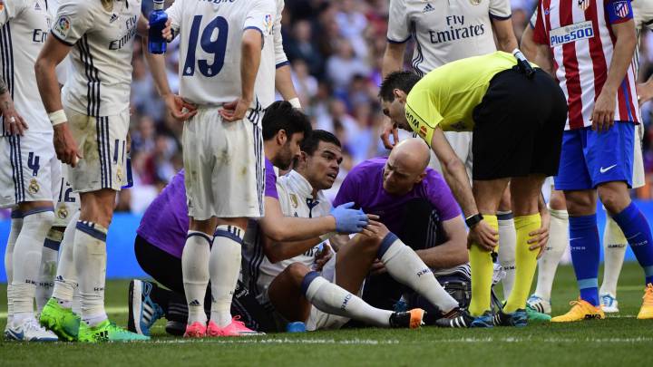 Pepe tiene fracturas en las costillas izquierdas 7ª y 8ª