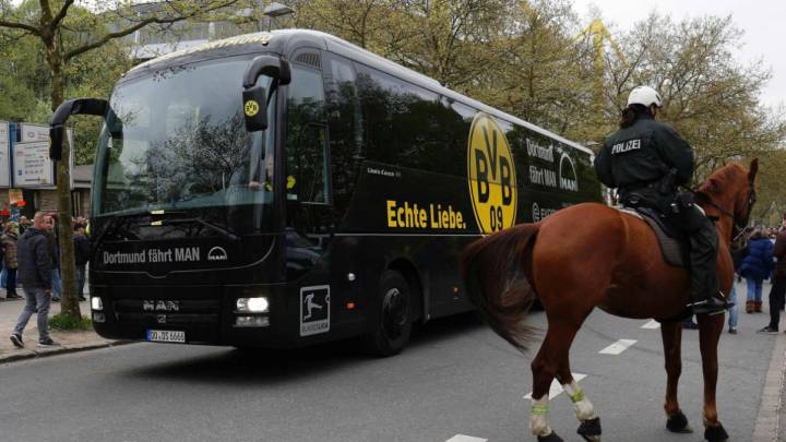 La Policía alemana vigila el autobús del Borussia Dortmund