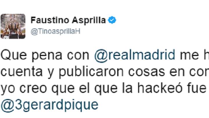 Asprilla en Twitter.
