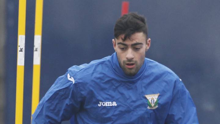 Diego Rico, en un entrenamiento del Leganés.