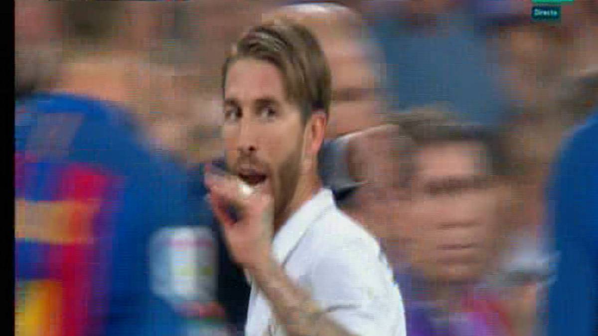 Sergio Ramos, tras su expulsión, a Piqué: "Ahora hablas"