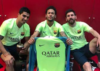 Sigue la fiesta en Barcelona: Neymar imita a Messi