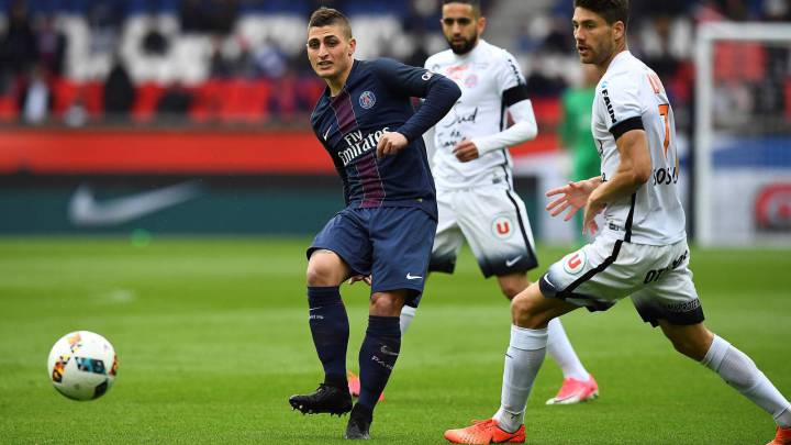 Verratti con el PSG.