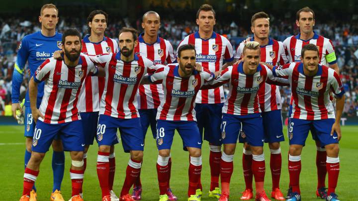 El once del Atlético en el Santiago Bernabéu.