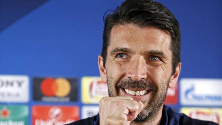 Gianluigi Buffon, portero de la Juventus, durante la rueda de prensa previa al choque de ida de semifinales de la Champions ante el Mónaco.