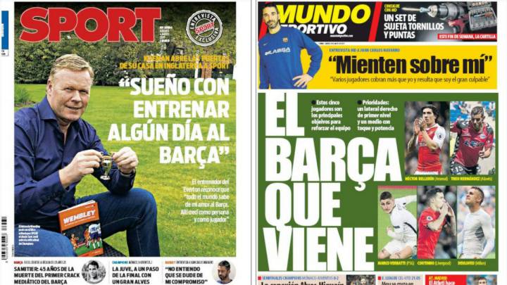 Portadas de los diarios Sport y Mundo Deportivo del día 4 de abril de 2017.