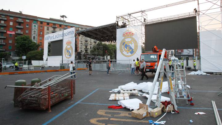 'Fan zone' del Real Madrid en Milán.