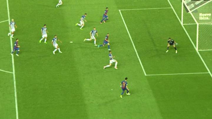 El Alavés protestó fuera de juego de Neymar a Clos Gómez en el 2-1 del Barcelona en la final de la Copa del Rey 2017.