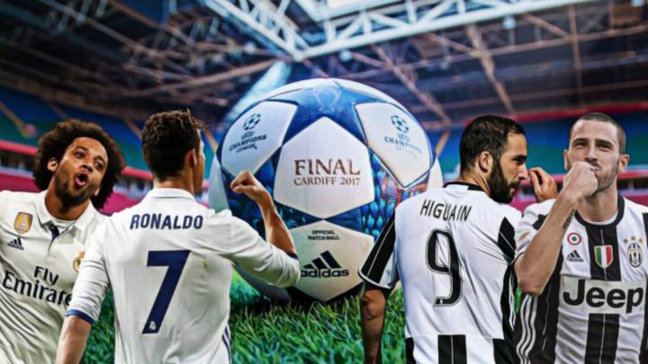 Marcelo Vieira y Cristiano Ronaldo, del Real Madrid, y Gonzalo Higuaín y Leonardo Bonucci, de la Juventus, en el once más valioso de la final de la Champions League 2017, que se disputará en Cardiff, según los datos de Transfermarkt.