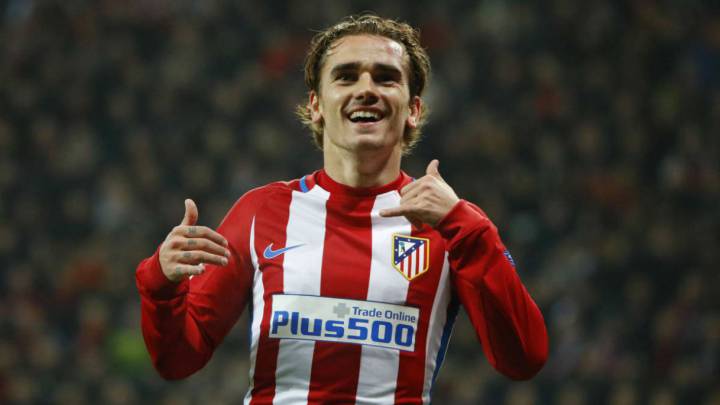 El francés Antoine Griezmann, celebrando un gol con el Atlético de Madrid.