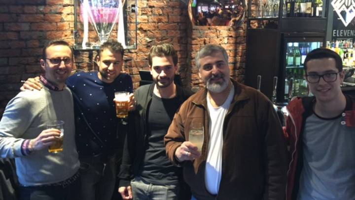 Los integrantes de la Peña Madridista de Cardiff