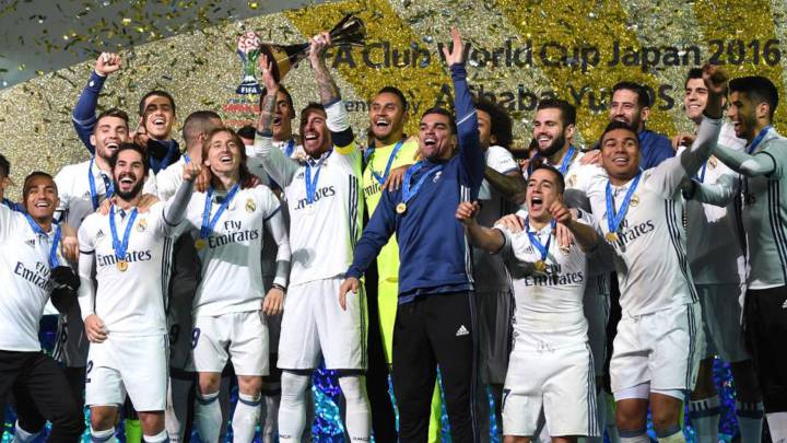 El Madrid celebra el Mundial de Clubes.