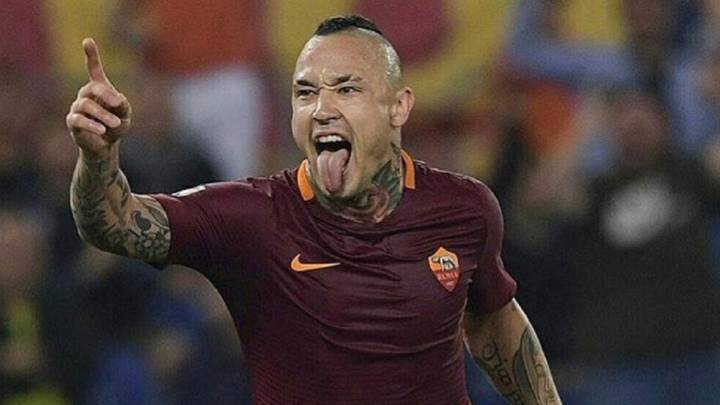 El centrocampista belga del Roma, Radja Nainggolan, se burló de los fans de la Juventus.
