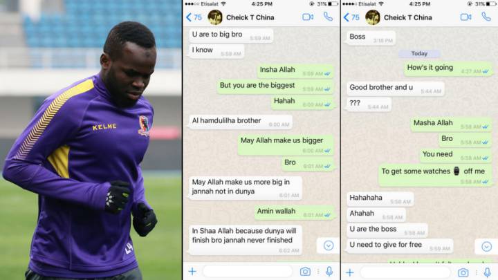 Cheick Tioté's final What's App conversation shared on Twitter