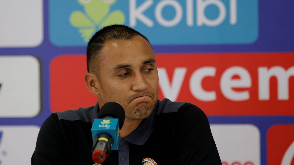 Keylor Navas durante la rueda de prensa con la selección de Costa Rica.