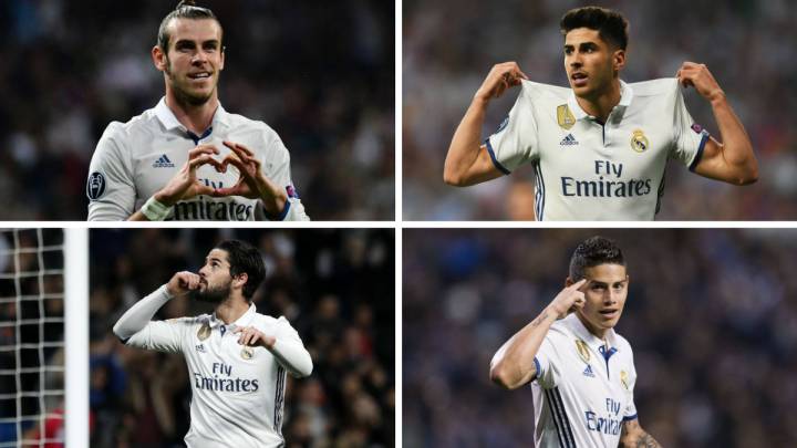 Bale, Asensio, Isco y James.