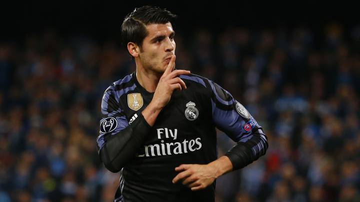 Álvaro Morata, durante un partido de Champions en San Paolo frente al Nápoles.