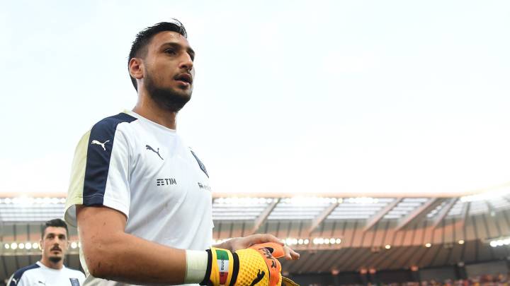 El guardameta del Milán, Gianluigi Donnarumma, con Italia.