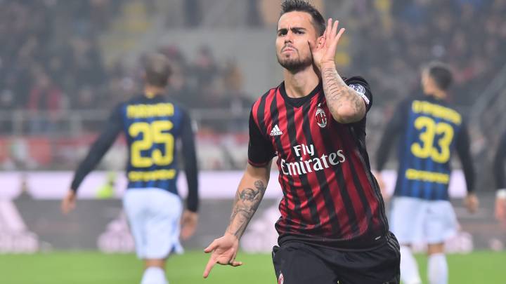 Suso, en un partido con el Milán