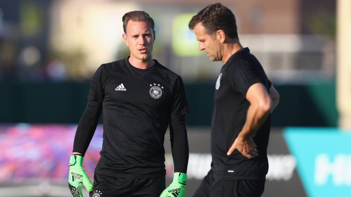 Marc-André ter Stegen entrenando con la selección alemana.