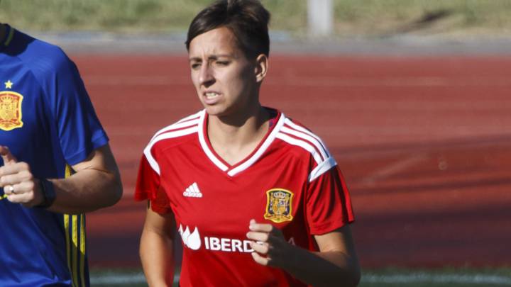 Marta Corredera, en un entrenamiento con la Selección.