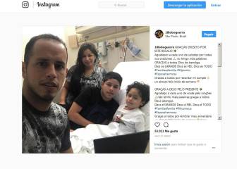 El 'Lobo' Guerra, feliz tras el susto de su hijo en la piscina