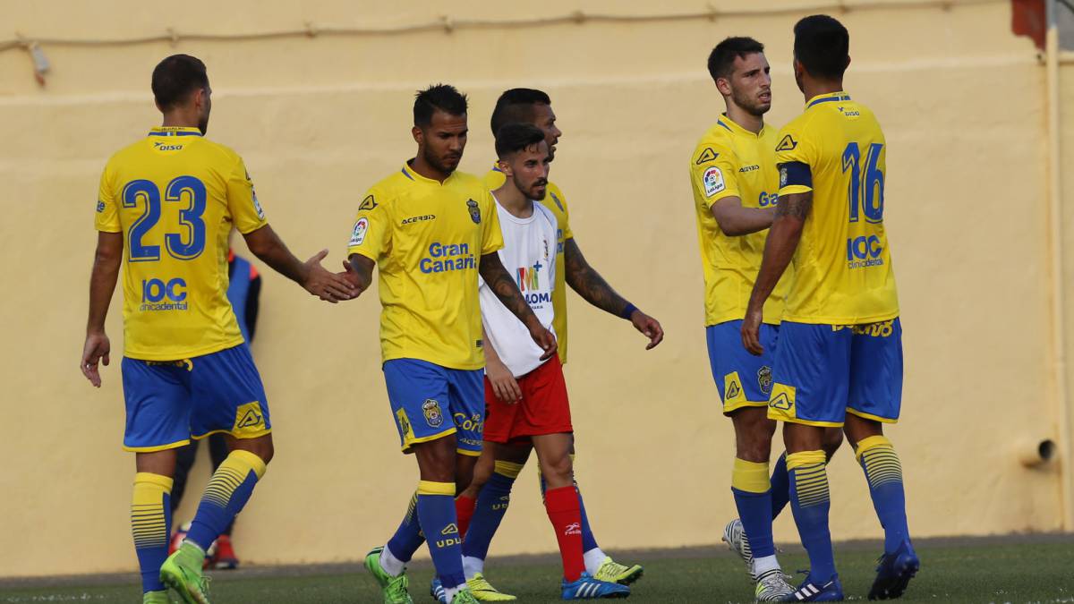 Las Palmas celebra un gol
