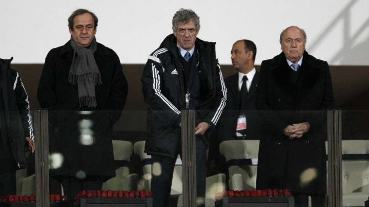 Platini, Ángel María Villar y Blatter, en una imagen de archivo.