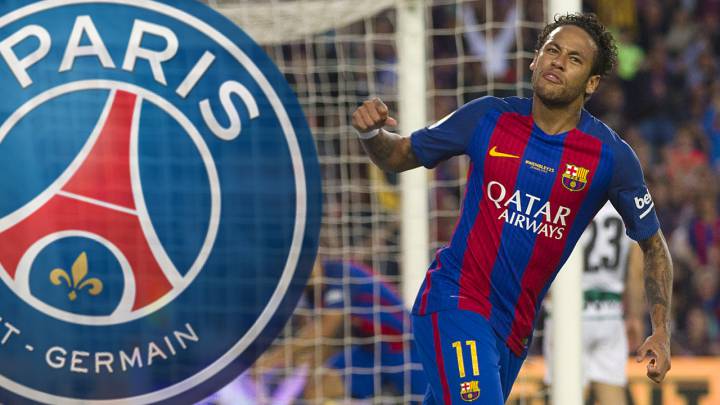Neymar celebra un gol con el FC Barcelona.