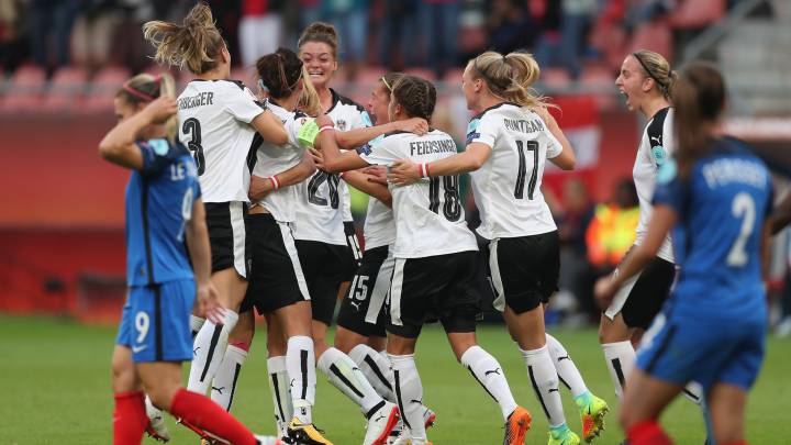 Austria celebra el gol de Makas en la primera parte.