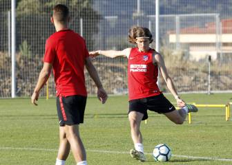Filipe Luis y Torres, los hombres del día en el entreno rojiblanco