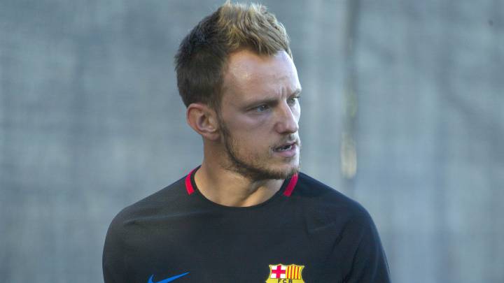 Rakitic en el entrenamiento.