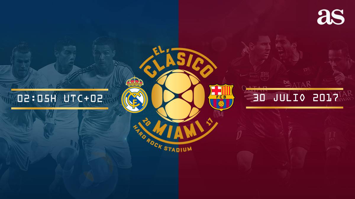 Sigue El Clásico: Real Madrid vs Barcelona en directo online, partido de la International Champions Cup, hoy, 30 de julio, a las 02:00 horas, desde Miami