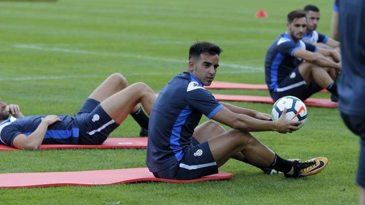 Jurado en un entrenamiento con el Espanyol en Alemania
