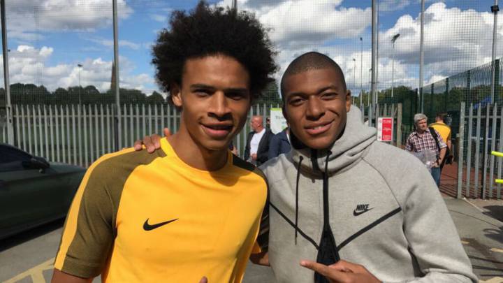 Foto de Leroy Remy y Kylian Mbappé tras la que Benjamin Mendy ha bromeado sobre la llegada del delantero del Mónaco al Manchester City.