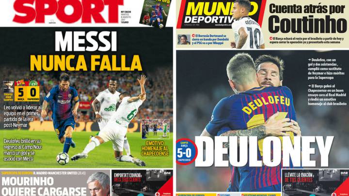 Deulofeu en las portadas de la prensa deportiva de Barcelona
