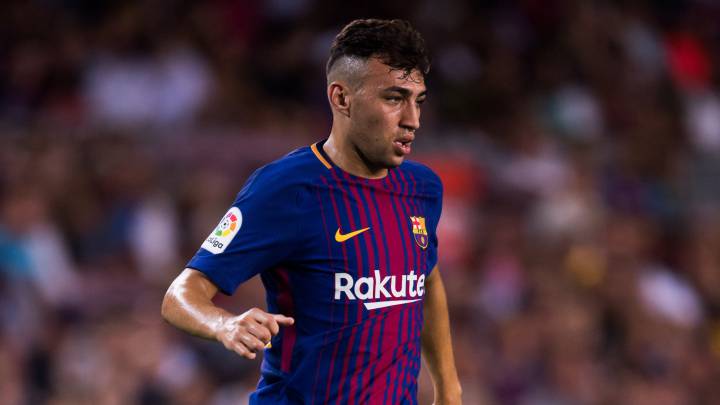 Munir con el Barcelona.