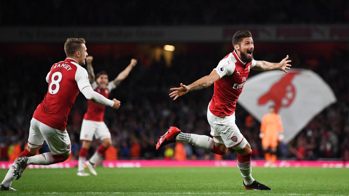 Arsenal-Leicester. Gol de Giroud.
