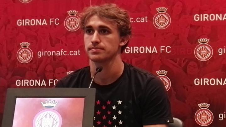 Marc Muniesa, en su presentación como nuevo jugador del Girona.