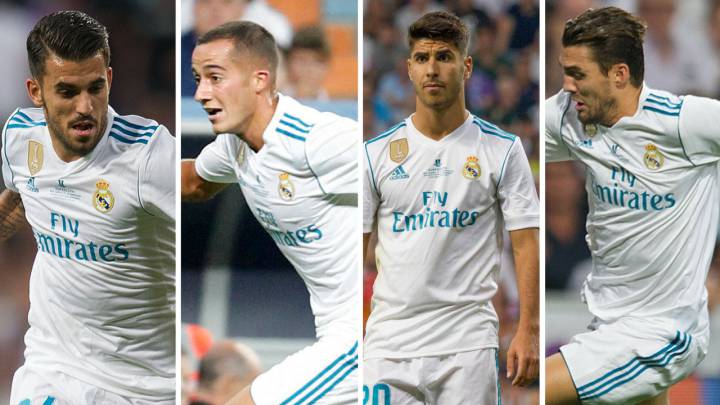 Dani Ceballos, Lucas Vázquez, Marco Asensio y Marco Kovacic.