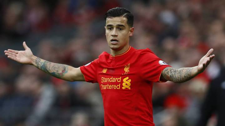 Philippe Coutinho con el Liverpool.
