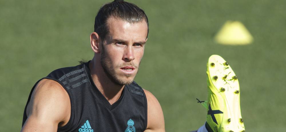 Gareth Bale, en el último entrenamiento del Real Madrid.