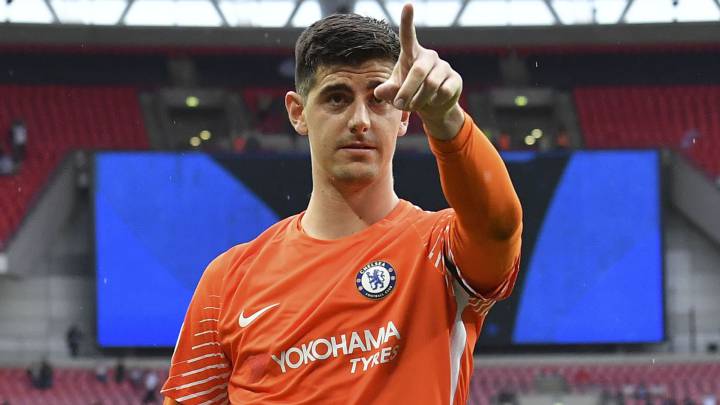 El guardameta belga del Chelsea, Thibaut Courtois, en Wembley.