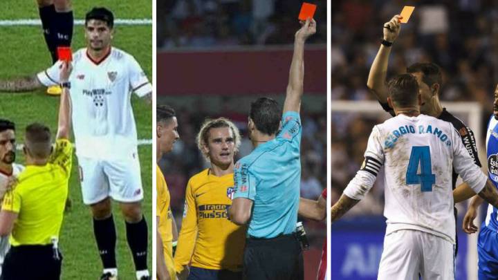 Banega, Griezmann y Ramos ven la roja.