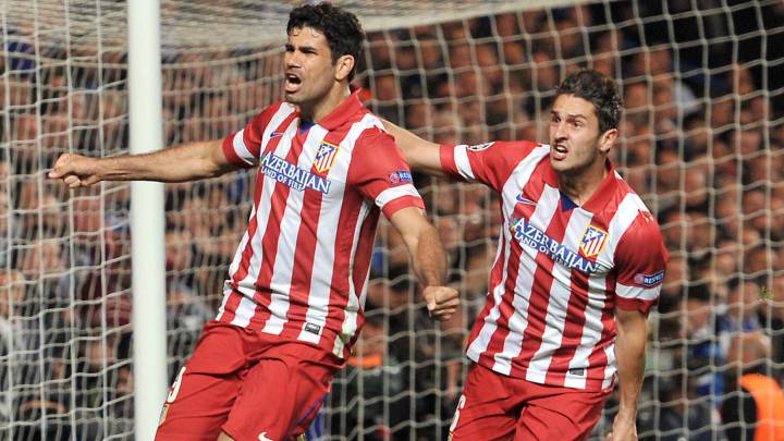 Diego Costa celebra un gol con Koke