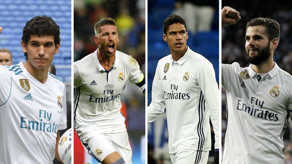Vallejo, Ramos, Varane y Nacho.