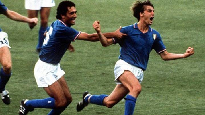 Marco Tardelli durante la celebración del 2-0 en la final del Mundial 82 en el Bernabéu.