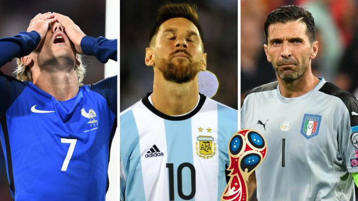 Antoine Griezmann, Lionel Messi y Gianluigi Buffon.